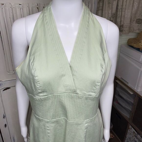 Vintage Y2K B Moss Mint Green Surplice Neckline Sleeveless Dress Size 14 - Picture 6 of 15